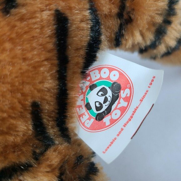 Peek a Boo Toys Tiger Plush Orange Black Striped Big Cat Stuffed Animal Toy - Picture 7 of 9